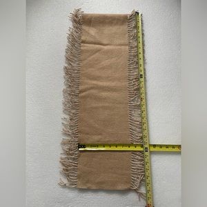 Luxury Scarf Women Warm Cashmere Wool  Size 60x8 Shawl Cape Tan And Beige Fringe